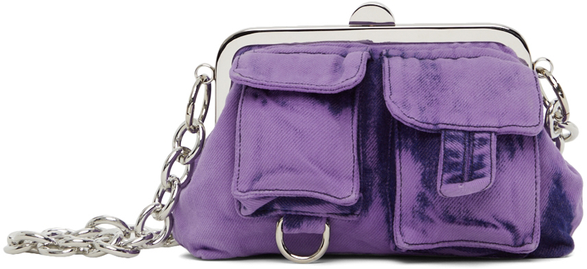 Marques Almeida: SSENSE Exclusive Purple Multipocket Mini Clasp Bag ...