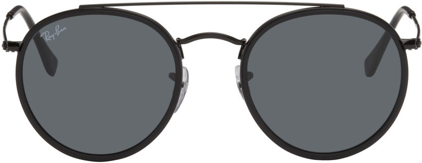 Ray-Ban Black Round Double Bridge Sunglasses
