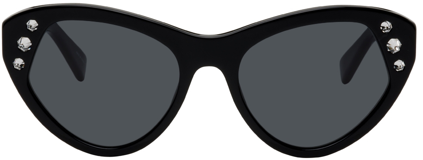 Moschino Black Cat-Eye Crystal Sunglasses