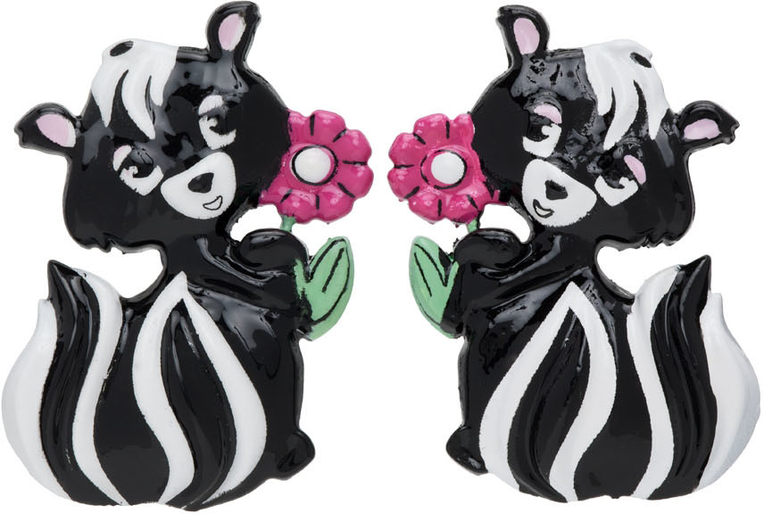 Moschino Black Puzzola Clip Earrings