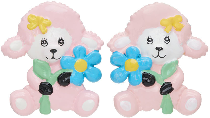 Moschino Pink Resin Clip Earrings