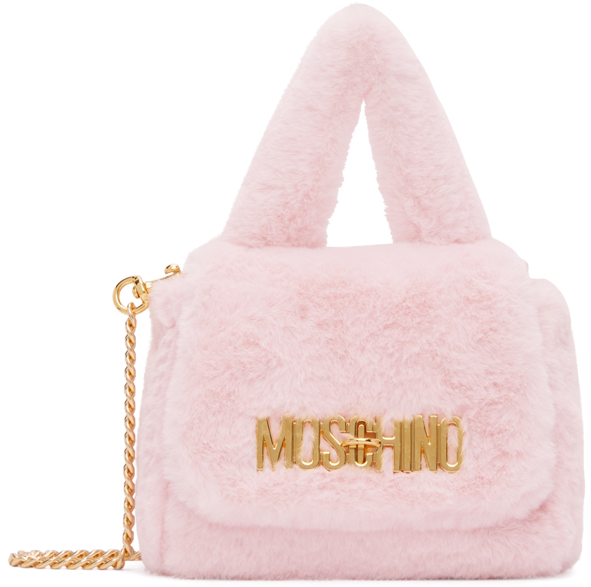 Moschino: Pink Faux-Fur Shoulder Bag | SSENSE Canada