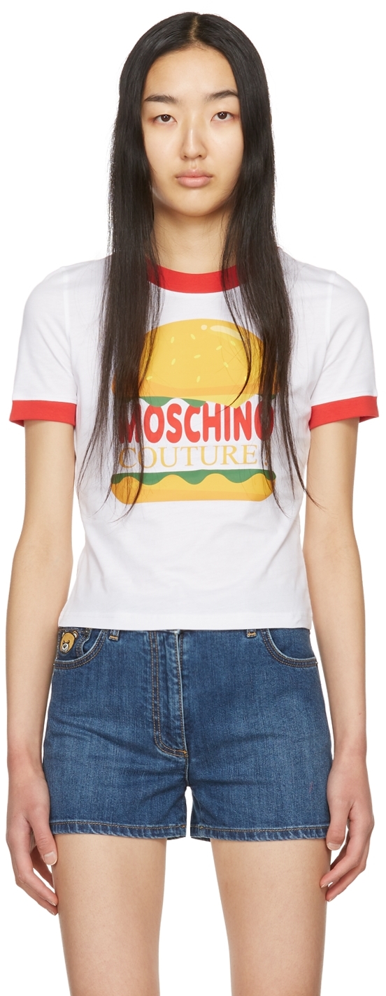 Moschino White The Diner Organic Cotton T-Shirt