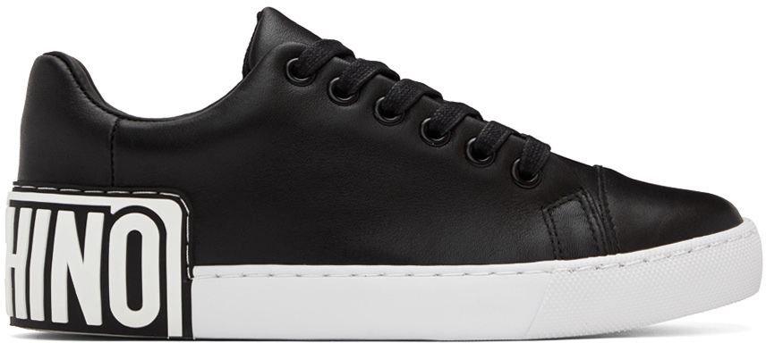Moschino Black Leather Sneakers