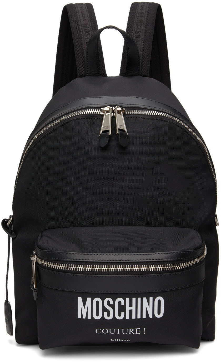genezen Puno bouwen Black Logo Backpack by Moschino on Sale