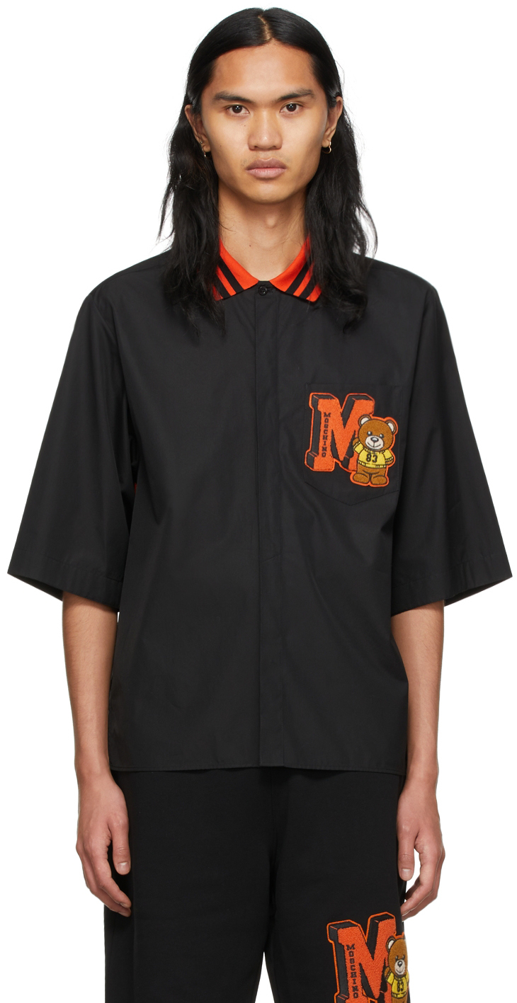 Moschino Black Varsity Teddy Bear Shirt