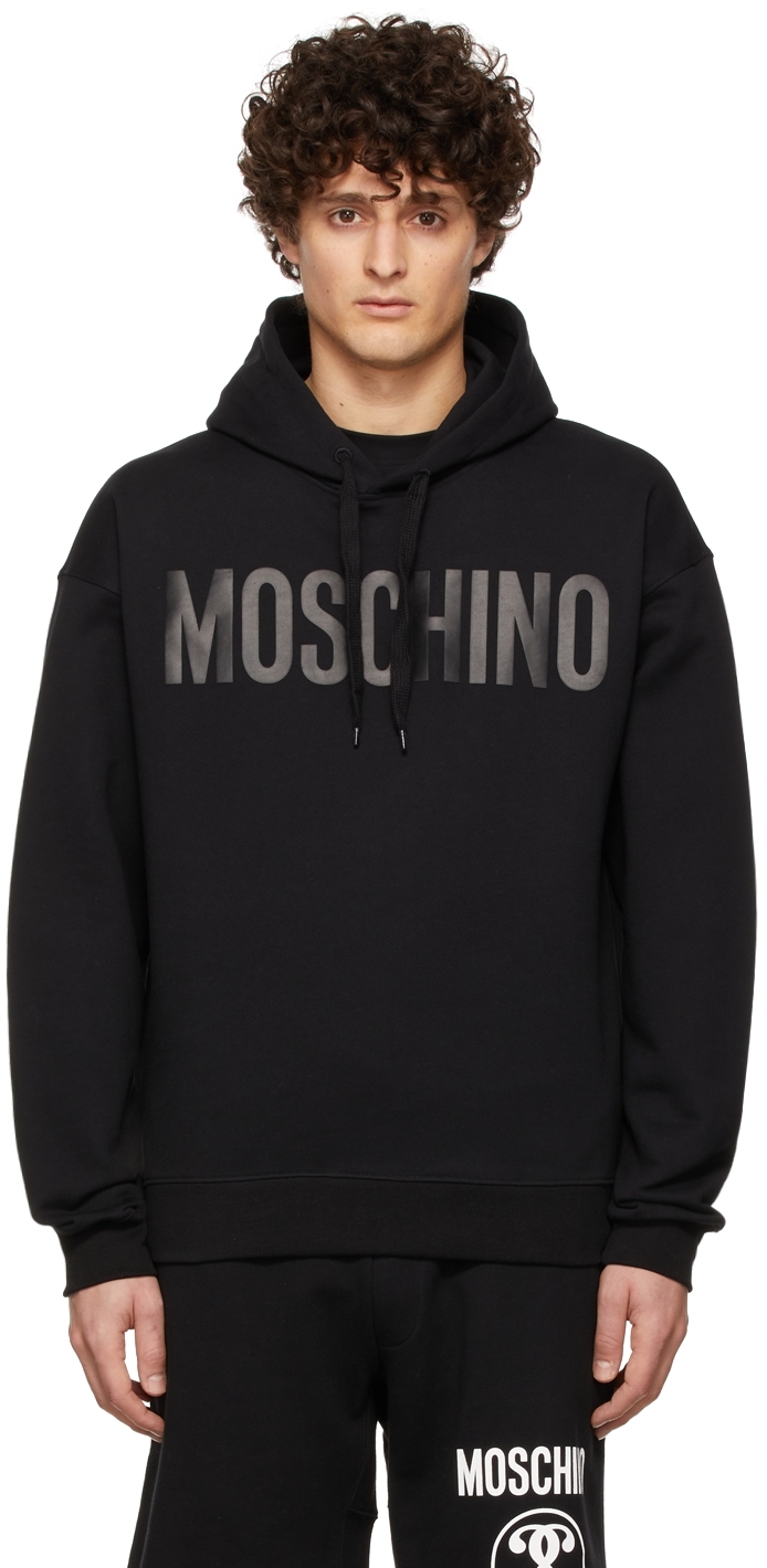 Moschino Black Logo Print Hoodie