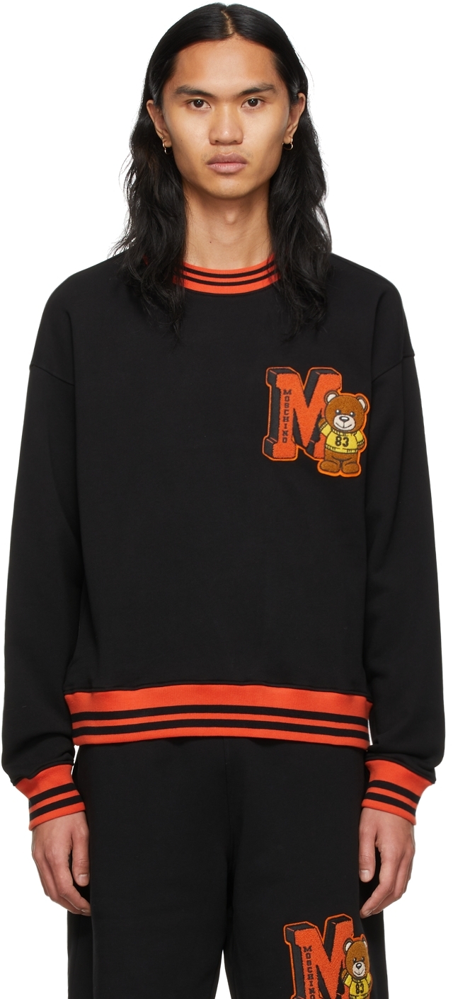 Moschino Black Varsity Teddy Bear Sweatshirt