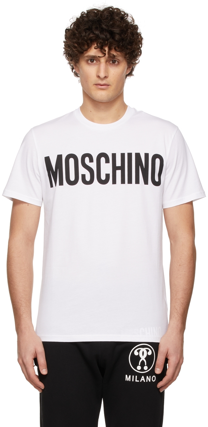 Moschino White Logo Print T-Shirt