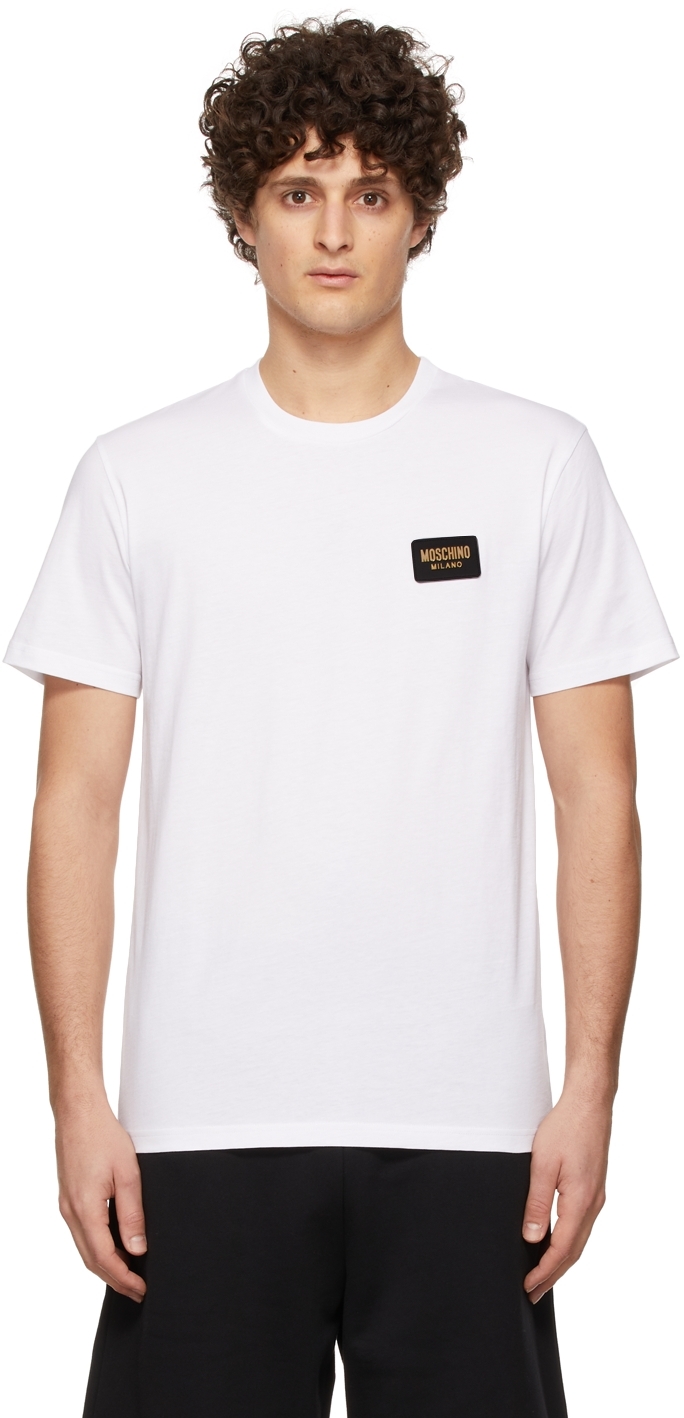 Moschino White Logo Patch T-Shirt