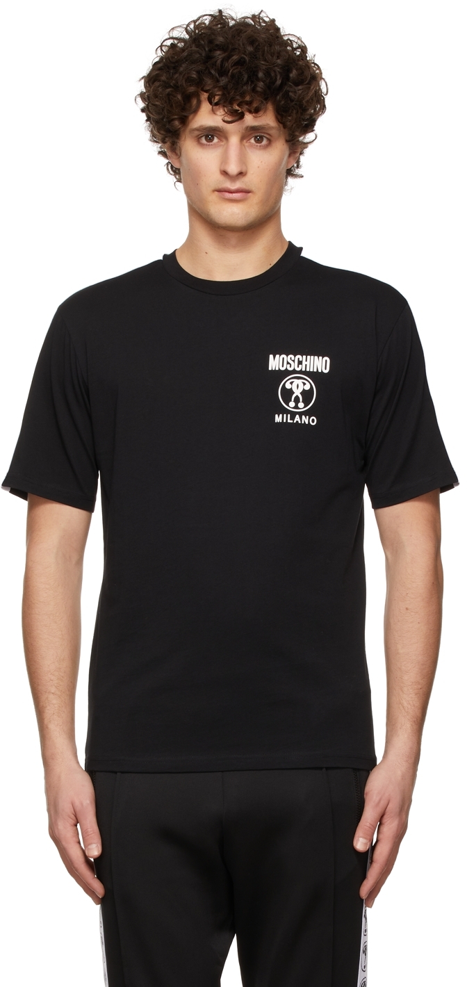 Moschino Black Double Question Mark Trim T-Shirt