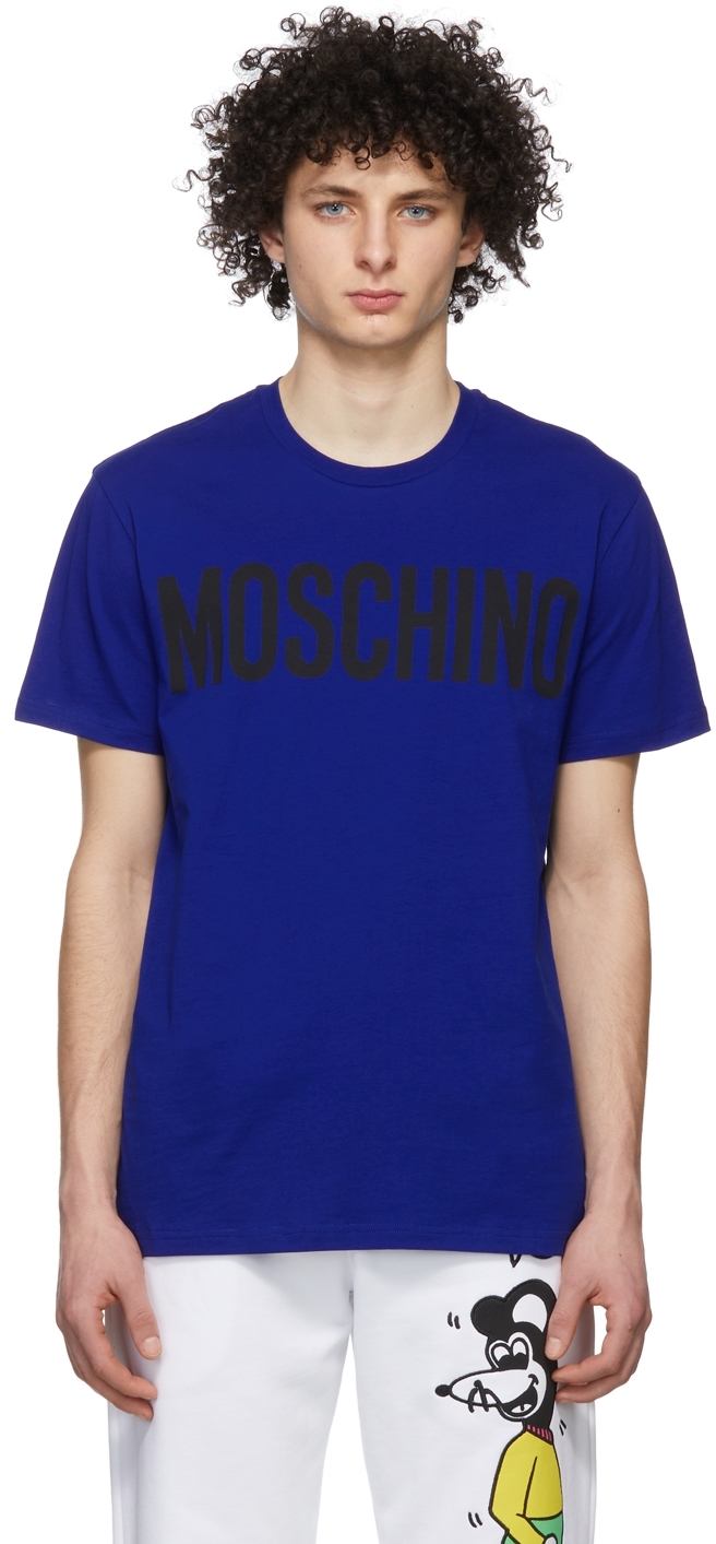 Moschino ブルー ロゴ Tシャツ
