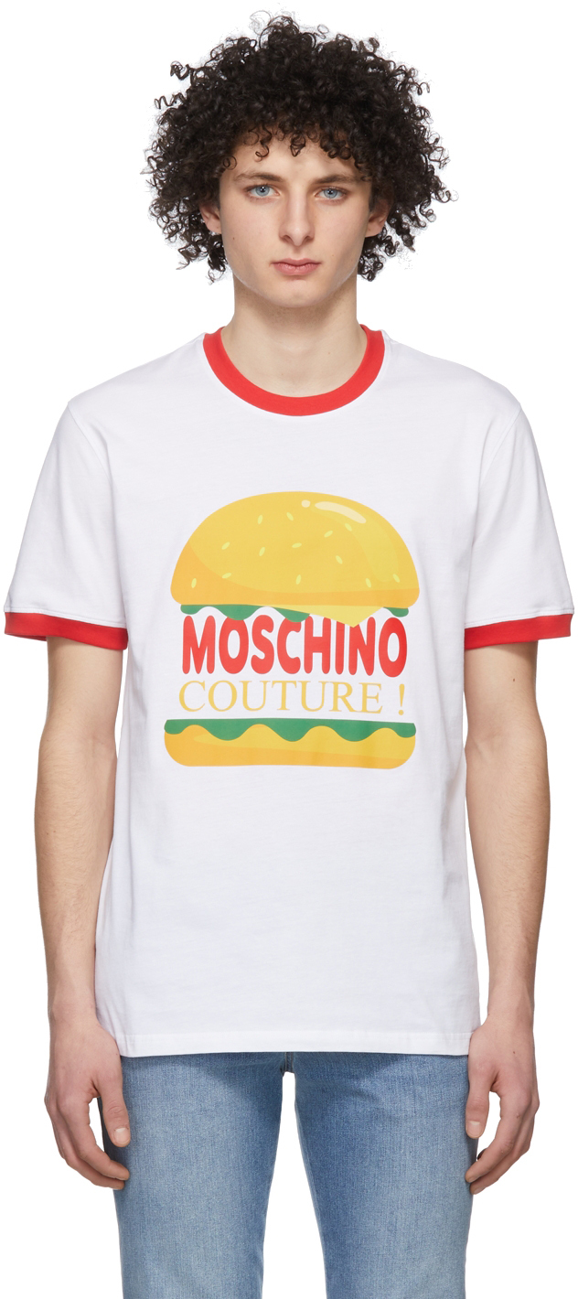 Moschino White Hamburger T-Shirt