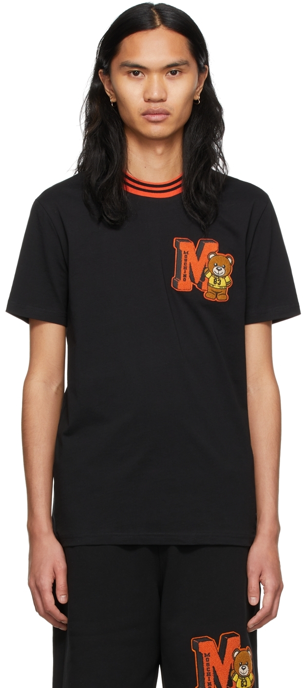 Moschino Black Varsity Teddy Bear T-Shirt
