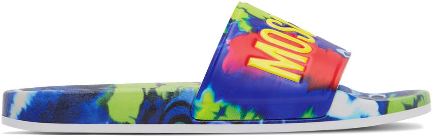 Moschino Multicolor Tie-Dye Slides