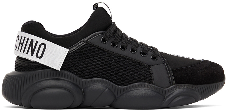 Moschino Black Strap Teddy Sneakers