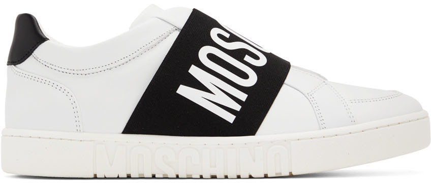 Moschino White Slip-On Sneakers