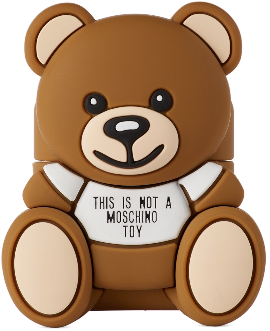 Brown Teddy Bear Airpods Headphone Case by Moschino on Sale