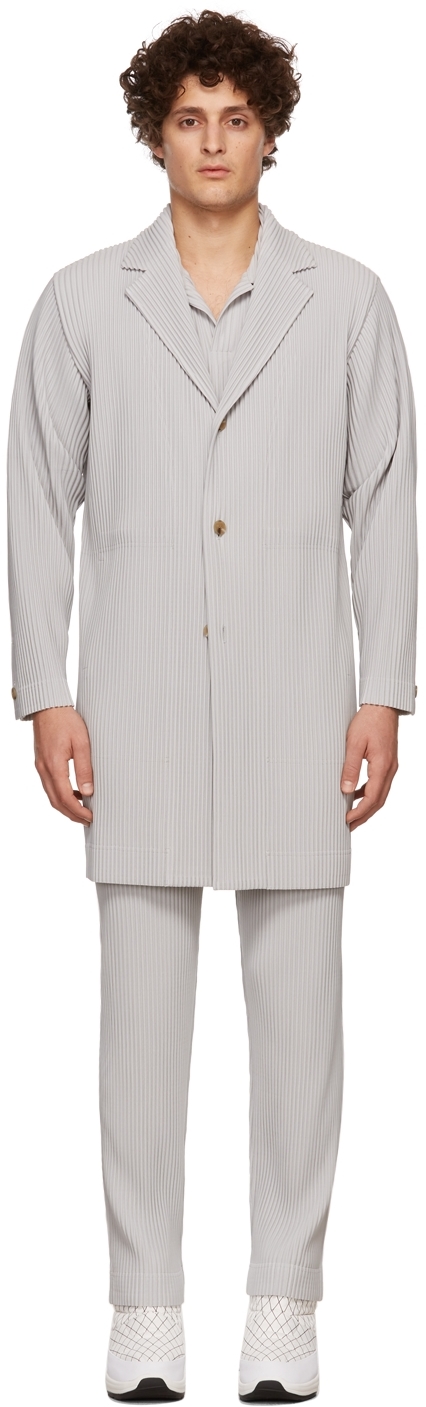 Homme Plissé Issey Miyake Grey Basics Coat | Smart Closet