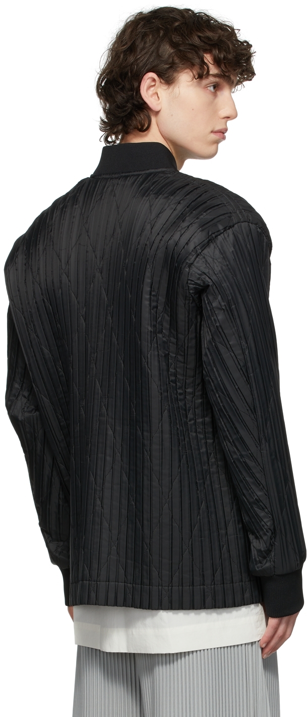 Homme Plissé Issey Miyake Black Padded Pleats Jacket | Smart Closet