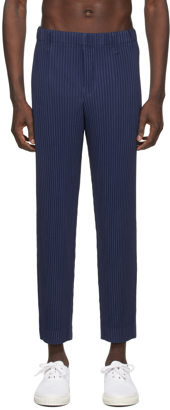 Homme Plissé Issey Miyake: Blue Tailored Pleats 1 Trousers