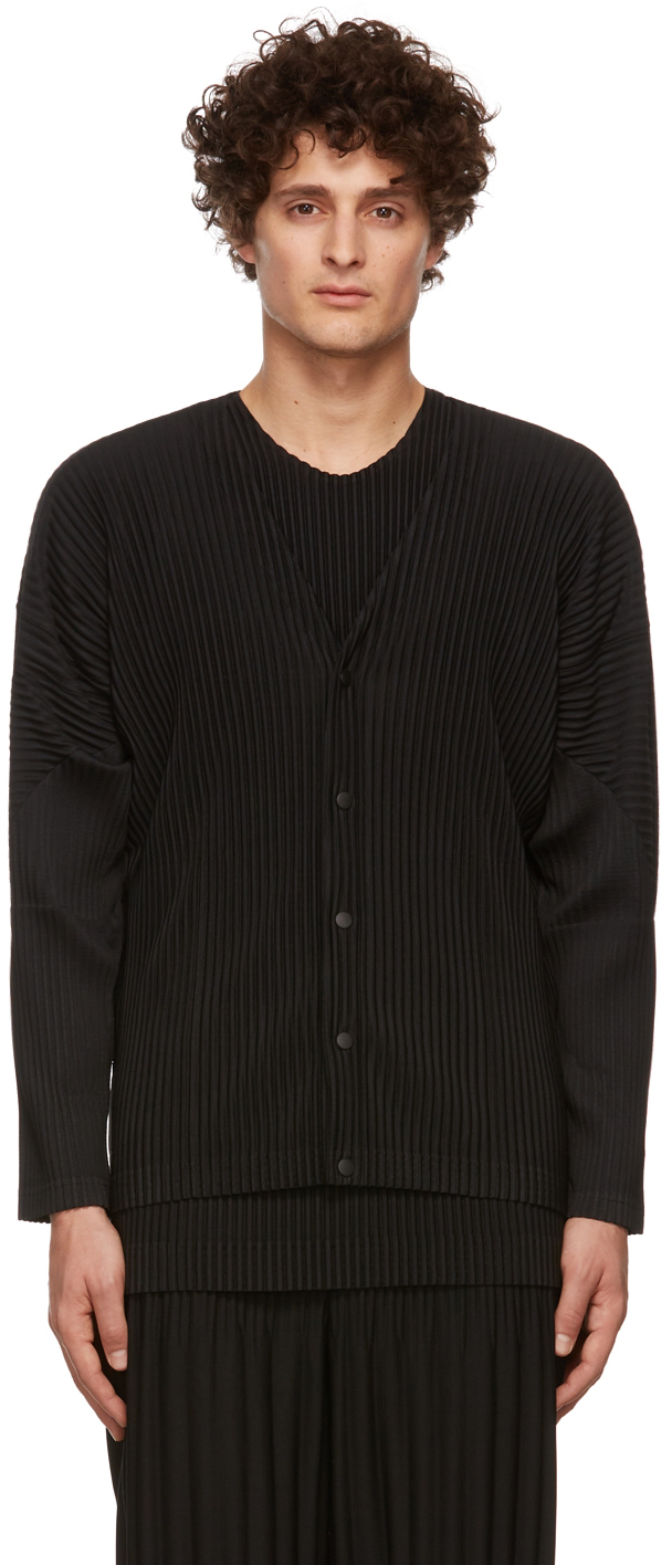 Homme Plissé Issey Miyake Black Basics Cardigan | Smart Closet