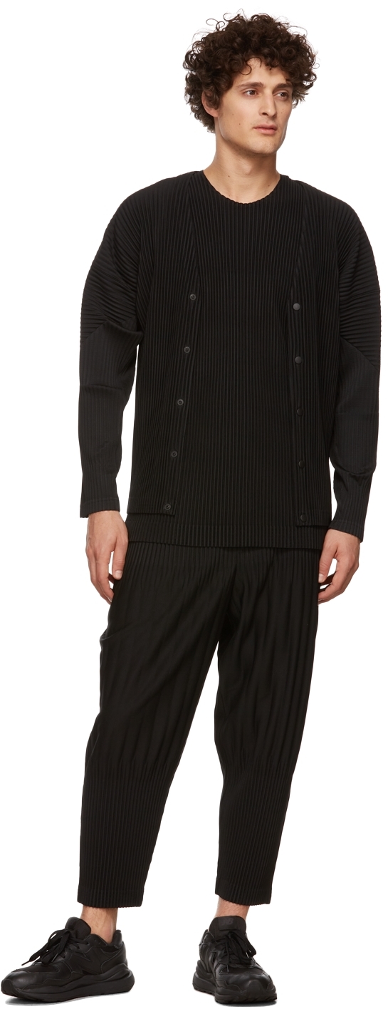 Homme Plissé Issey Miyake Black Basics Cardigan | Smart Closet