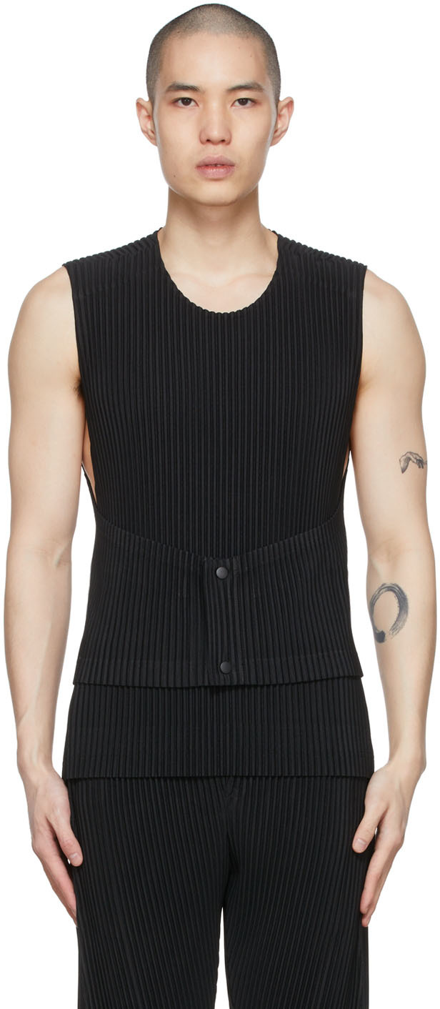 Homme Plissé Issey Miyake: Black Monthly Color February Vest | SSENSE