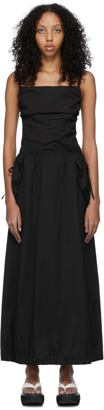 TheOpen Product: Black Cotton Maxi Dress | SSENSE