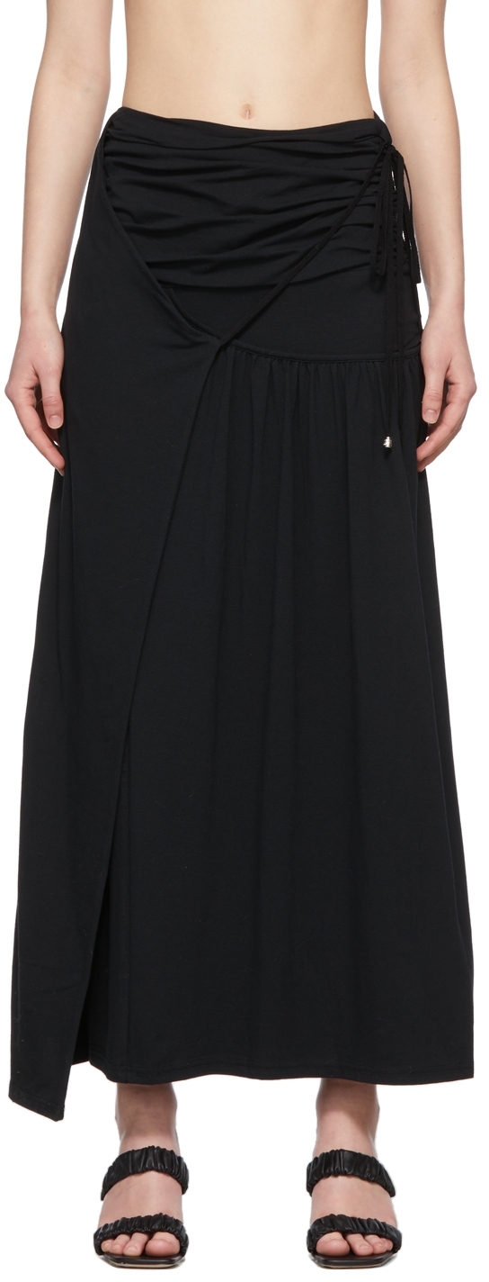 TheOpen Product Black Ruched Wrap Skirt