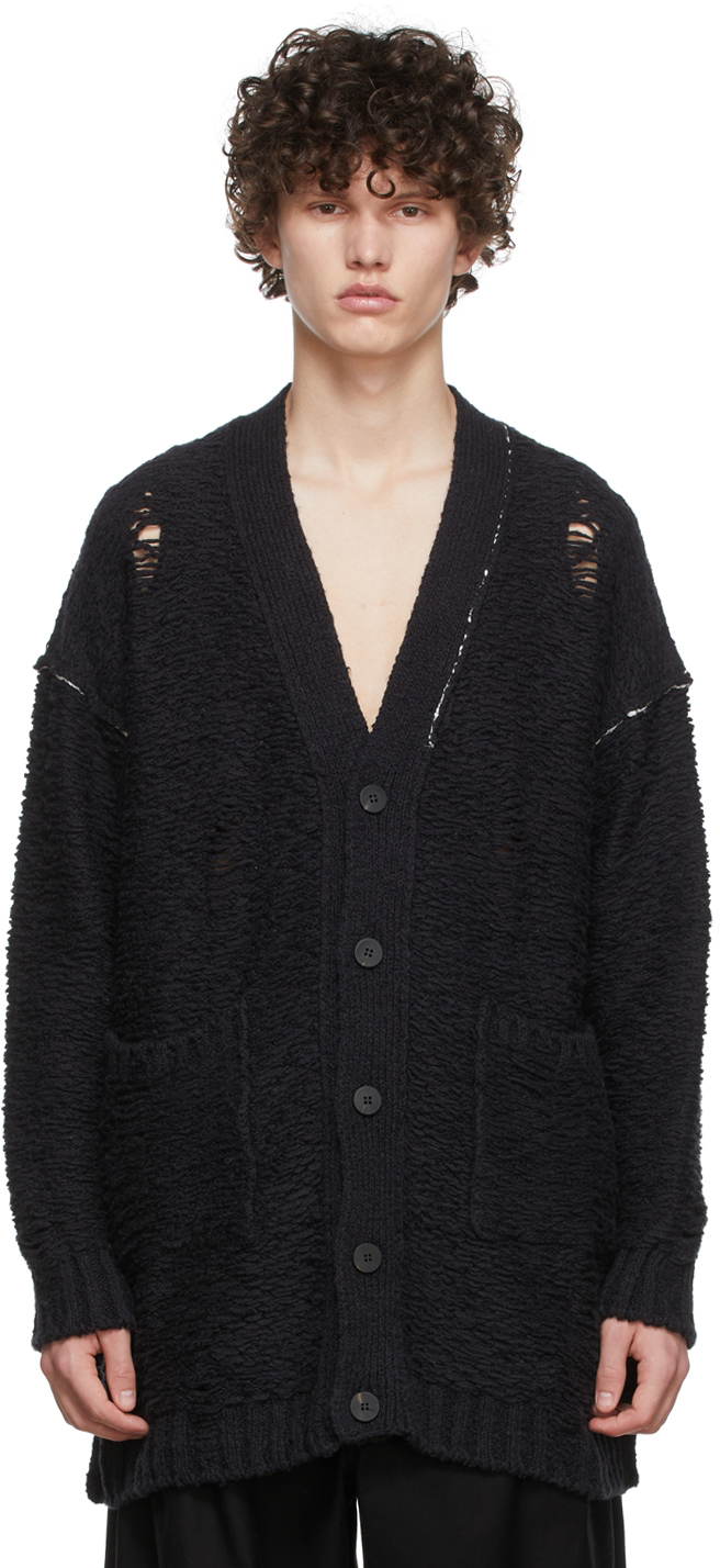 Black Cotton Cardigan by Isabel Benenato on Sale