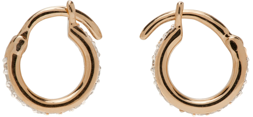 Adina Reyter Gold Pavé Huggie Hoop Earrings