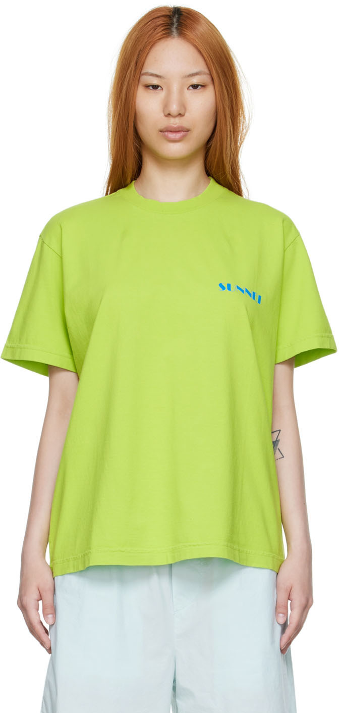 SUNNEI: Green Cotton T-Shirt | SSENSE