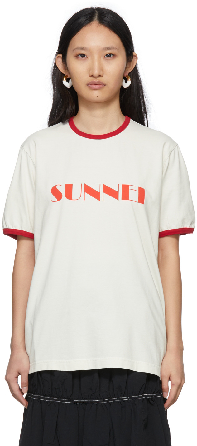 SSENSE Exclusive Red & Off-White Big Logo T-Shirt