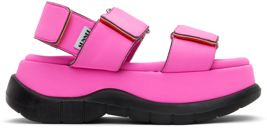 SSENSE Exclusive Pink Low Platform Sandals