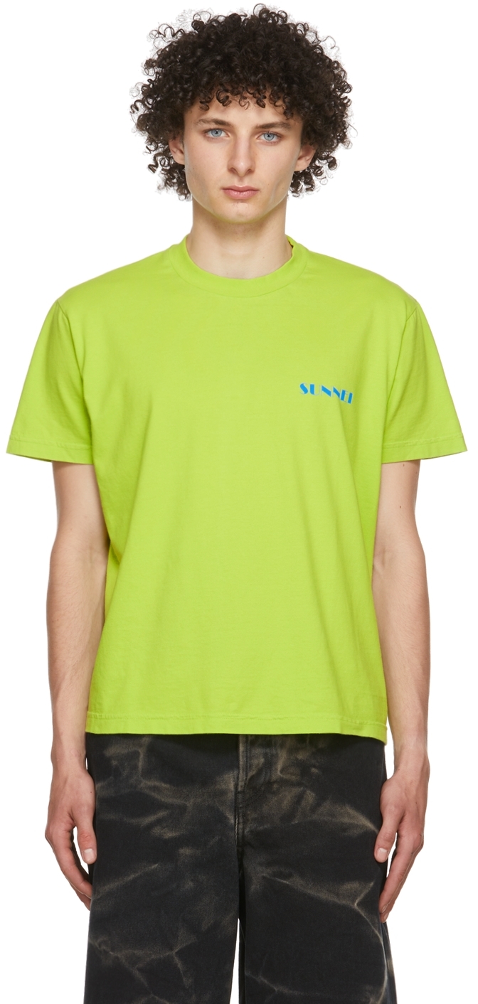 Green Cotton T-Shirt by Sunnei on Sale