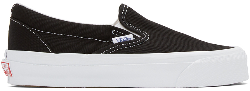 Vans: Black OG Classic Slip-On Sneakers | SSENSE Canada