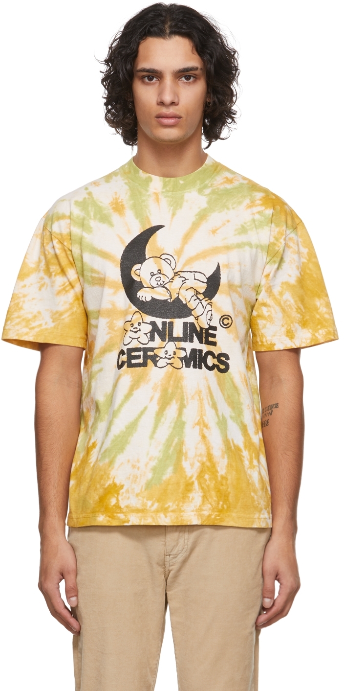 Yellow & Green Bear Star Logo T-Shirt by Online Ceramics on Sale