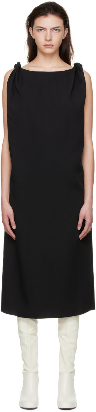 GIA STUDIOS Black Viscose Midi Dress
