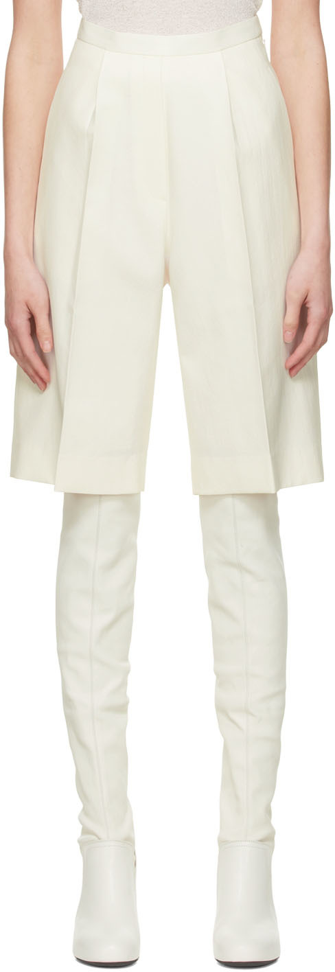 GIA STUDIOS Off-White Polyester Shorts