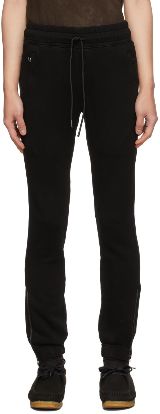 COTTON CITIZEN Black Bronx Zip Sweatpants SSENSE Canada