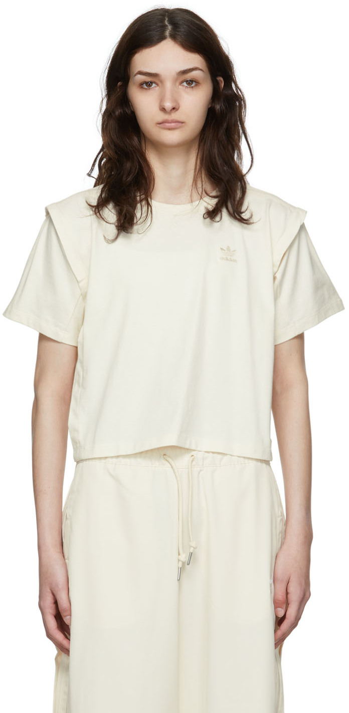 Adidas Originals Boxy 3-stripes Organic Cotton T-shirt In Non-dyed