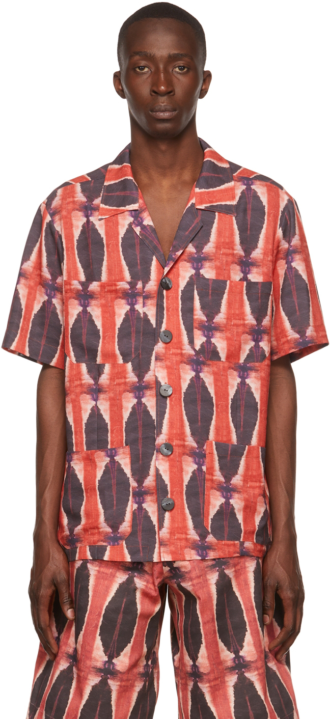 Red & Purple Polyester Shirt by Labrum on Sale