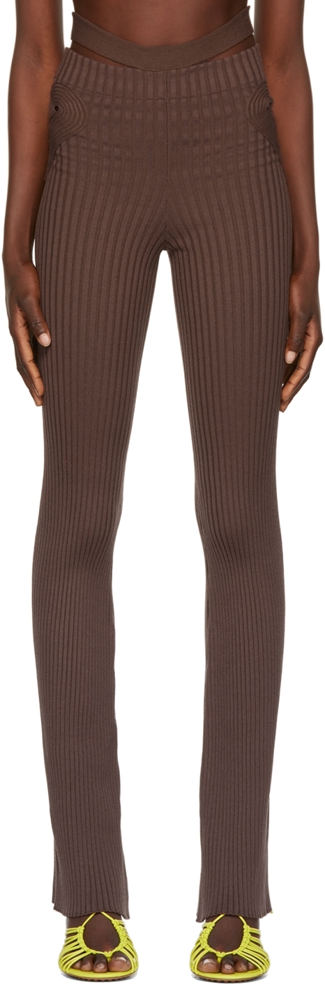 ANDREADAMO Brown Cut-Out Trousers