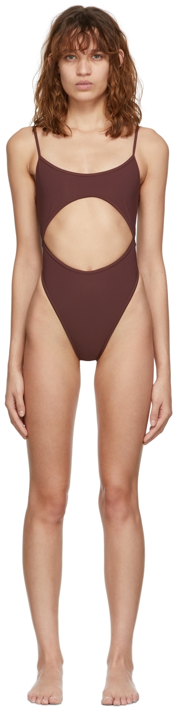 ANDREADAMO SSENSE Exclusive Brown Cut-Out Swimsuit