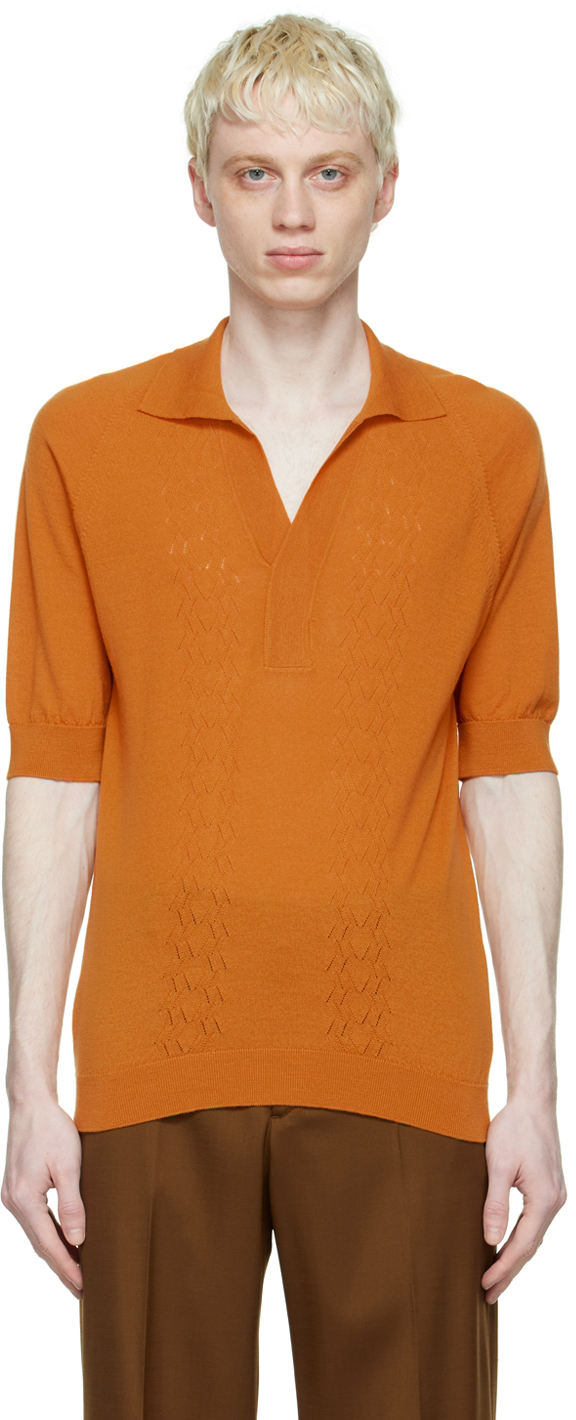 SSENSE Men Clothing T-shirts Polo Shirts Orange Remi Polo Shirt 