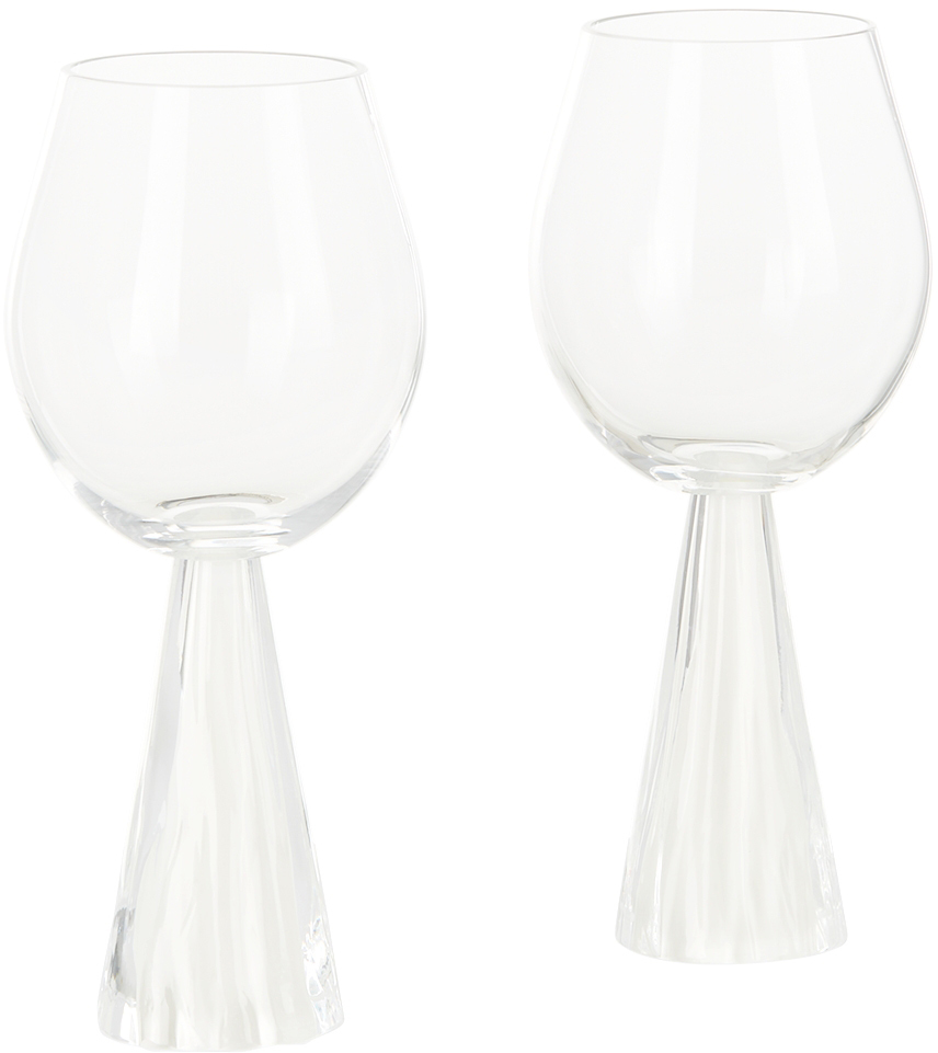 Stories Of Italy Transparent & White Tempo Goblets Set In Ivory