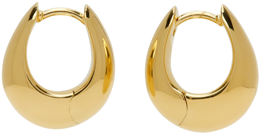 Tom Wood: Gold Small Ice Hoop Earrings | SSENSE