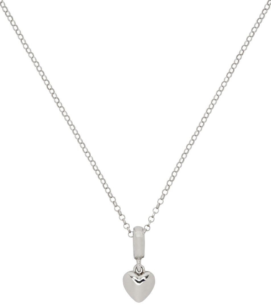 Tom Wood Kids Silver Heart Pendant Necklace In Silver