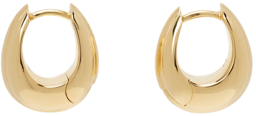 Gold Small Line Ice Hoop Earrings by Tom Wood on Sale